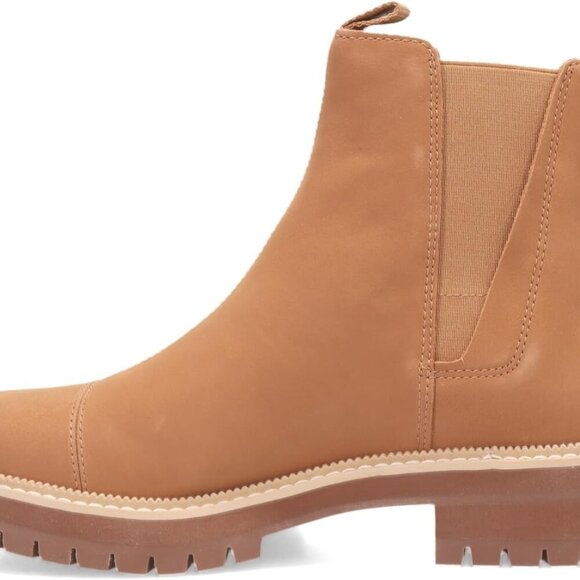 Women's Water-Resistant Tan Leather Dakota Boots 8.5 Slip-On Rubber Sole - Picture 3 of 7